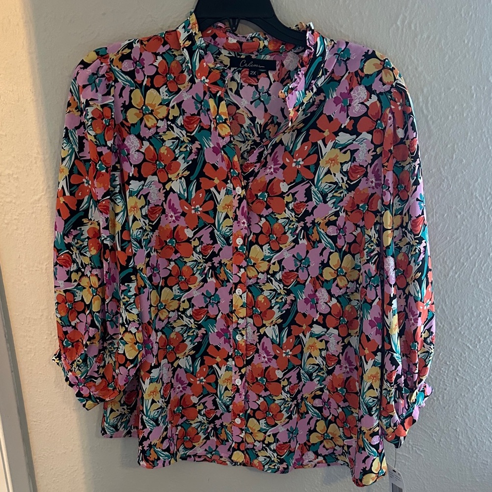Floral Print Blouse - Multicolor